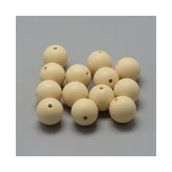 Dětské navlékací korálky Korálek silikonový béžový 12mm 1ks