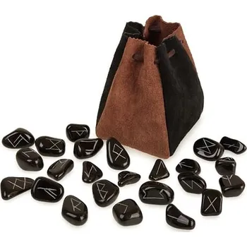 Žertovný předmět imago Obsidiánové runy ve váčku