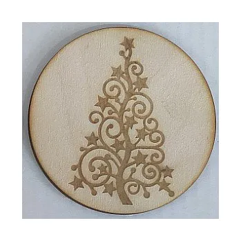 Vánoční dekorace Dřevěný podtácek vánoční stromeček 100mm