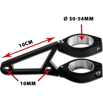 Osvětlení pro motocykl HS MOTO - Německo HS-MOTO CNC držáky předního světla provedení: černá 47-54mm