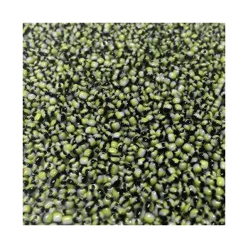 Dětské navlékací korálky Rokajl 10/0 zeleno-bílo-černé pruhované