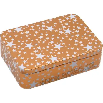 Dóza na potraviny ELEGANCE plechová dóza 3500 měděná s bílými hvězdičkami