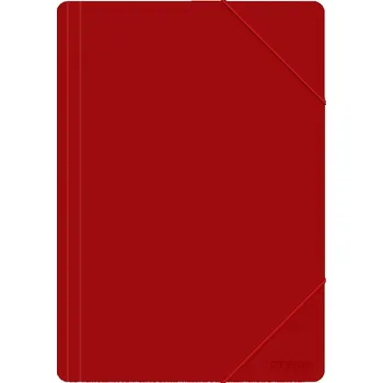 Spisové desky s gumičkou Office, A4, PP, 3 klopy, červené