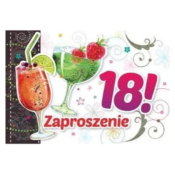 Cestování Zaproszenie ZZ-038 Urodziny 18 drinki (5 szt.)