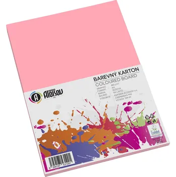 Umělecký papír Aloisov - karton barevný A4, 180 g, 50 listů, růžový