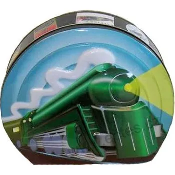 Dóza na potraviny VLAK retro plechová dóza DECO zelená lokomotiva