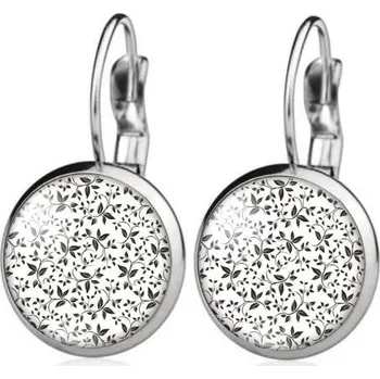 Náušnice Ocelové náušnice černobílé