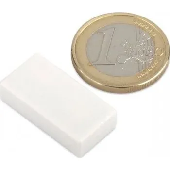Dekorativní magnet Neodymový magnet kvádr 25,4 × 12,7 × 6,3 mm, bílý, vodotěsný plast, síla 3,8 kg