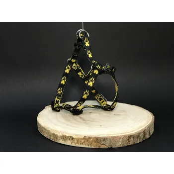 Postroj pro psa Palkar motýlek postroj pro psy 28 cm - 40 cm vel. 1 černo-žlutá s tlapkami (Palkar motýlek postroj pro psy 28 cm - 40 cm vel. 1 černo-žlutá s tlapkami)