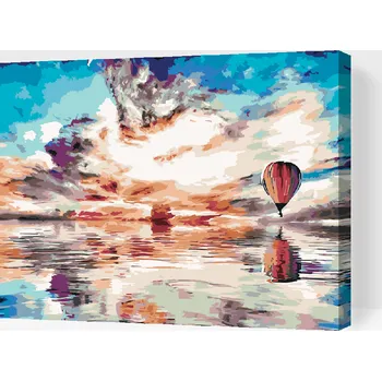 Malování podle čísel - Let balónem Velikost: 40x50cm, Rámování: Pouze srolované plátno