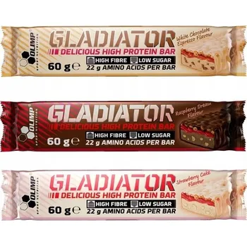 OLIMP Gladiator High protein bar 60 g jahodový dort