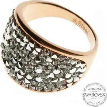 Prsten AKTUAL Zlacený ocelový prsten s krystaly Crystals from Swarovski®, Crystal - velikost 63 - LV1003-CAL-63