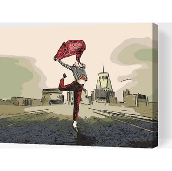 Malování podle čísel - Tanec v ulicích města Velikost: 40x50cm, Rámování: Pouze srolované plátno