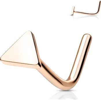 Módní doplněk Šperky4U Zahnutý piercing do nosu - triangl - N0160-RD
