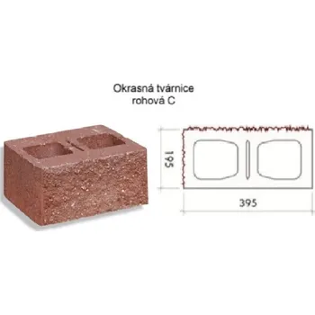 FB okrasná tvarnice C (rohová) cihlová