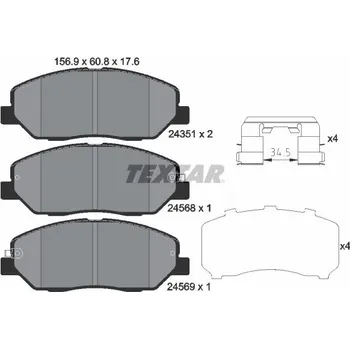 Brzdová destička Sada brzdových destiček, kotoučová brzda TEXTAR 2435101