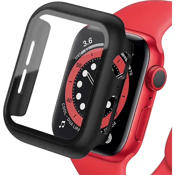 Příslušenství k chytrým hodinkám 2v1 Kryt s ochranným sklem na Apple Watch 40 mm (4.série) - černý