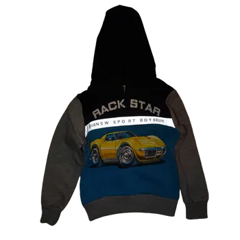 Chlapecká mikina Chlapecká teplá mikina se žlutým autem a kapucí rack star. 128