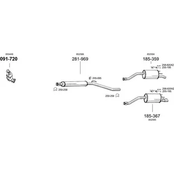 Zadní díl výfuku zadní díl s chrom. kocovkou Polmostrow 185367P, náhrada za Bosal 185-367