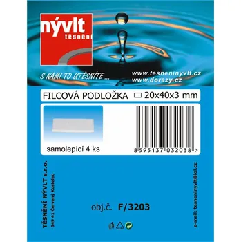 SADA - filc. podložek - hranaté 20 x 40 x 3 mm - F/3203