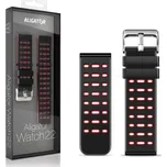 Silikonový řemínek duální ALIGATOR 22mm, červená