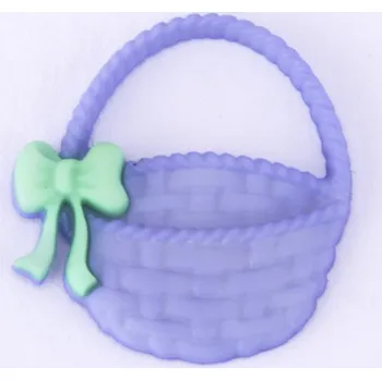 Knoflík Pro Háčkování Knoflík exclusive Košík fialový s mašličkou dekorační