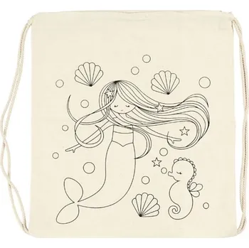 Městský batoh Others Plátěný batoh natural, 41x37, se stahovacími šňůrami Mořská víla