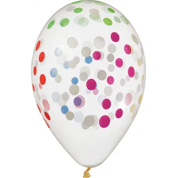 Balónek Prémiové heliové balónky s barevnými kofety 5ks