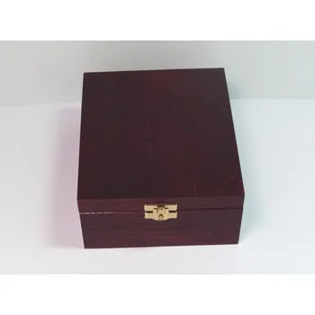 Dárková krabička Krabička na čaj 4 komory, kování - mahagon