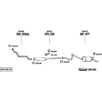 Výfuková trubka výfuková trubka přední Polmostrow 826253P, náhrada za Bosal 826-253