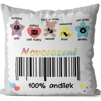 Dekorativní polštářek Polštářek - Novorozeně 100% andílek