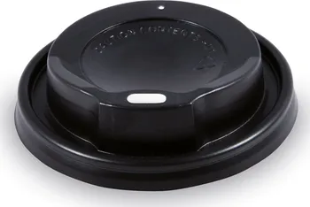 Jednorázové nádobí WIMEX Vypouklé víčko pro kelímky černé 80 mm 100 ks