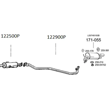 Přední díl výfuku přední díl Polmostrow 122500P, náhrada za Bosal 122-500