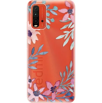 Pouzdro na mobilní telefon Odolné silikonové pouzdro iSaprio - Leaves and Flowers - Xiaomi Redmi 9T
