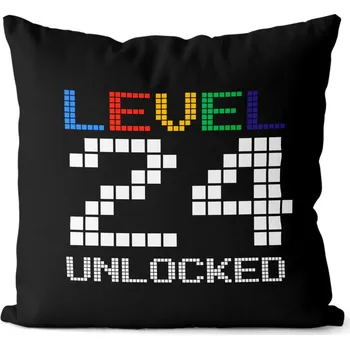 Dekorativní polštářek Polštář Level unlocked (Velikost: 40 x 40 cm, věk: 24)