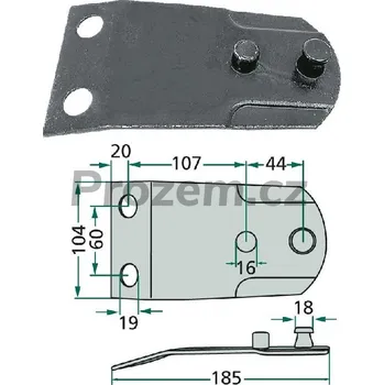 Držák nože pro rotační sekačku Fella, Deutz Fahr, 140309, 122113