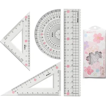 Pravítko M & G 15 cm Sakura, sada 4 ks