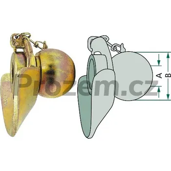 Tažné zařízení Koule s límcem zinkovaná Kat. 2 - 3, A - 28 mm, B - 64 mm