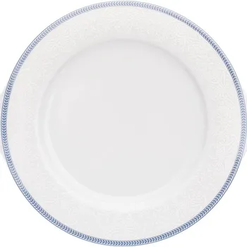 Talíř Thun 1794 Talíř koláčový, český porcelán, bílá krajka, modrý lem, 27 cm, Thun