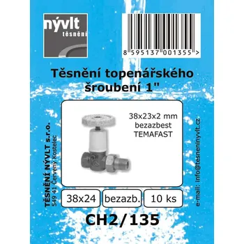 SADA plochého těsnění 1" ventil - bezazbest 38 x 24 x 2 mm - CH2/135