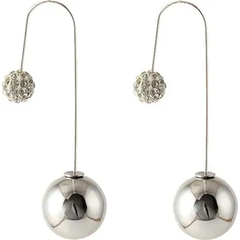 Náušnice visací náušnice s kuličkami stříbrné barvy