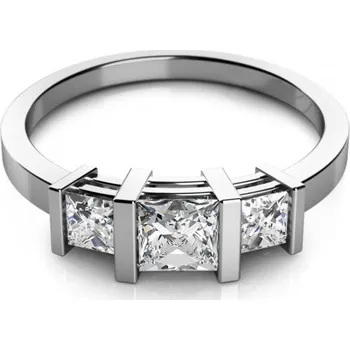 Prsten Couple, Lea – zajímavý prsten v bílém zlatě se zirkony, vel.: 52, ø16,6 mm, 6860576-0-52-1