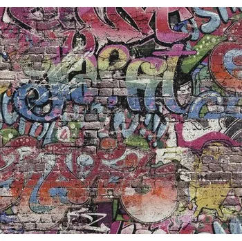 Tapeta Papírová tapeta grafiti barevná 10,05 x 0,53 m
