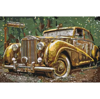 Malování podle čísel - Rolls Royce Velikost: 40x60cm, Rámování: Pouze srolované plátno