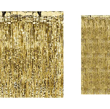 PartyDeco Závěs zlatý 90 x 250 cm