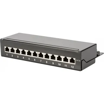 Switch Digitus DN-91612SD-EA 12 portů síťový patch box CAT 6A 1 U černá (RAL 9005) osazený