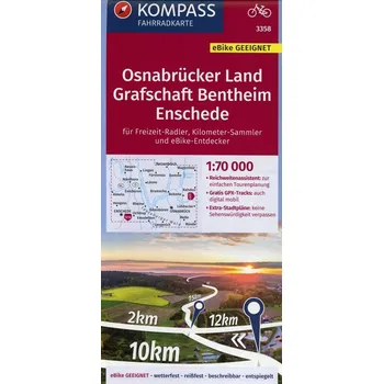 KOMPASS FahrradkarteOsnabrücker Land, Grafschaft Bentheim, Enschede 1:70 000 - KOMPASS-Karten GmbH