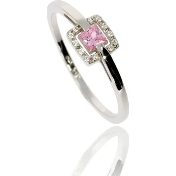 Prsten Zlatnictví Helios Prsten bílé zlato se zirkony B45783