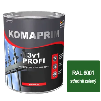 barva na kov Komaprim 3v1 Profi - RAL 6001 středně zelený 0,75 l