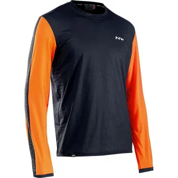 cyklistický dres Northwave Xtrail Man Jersey Long Sleeve, Blck/Orange Velikost XL